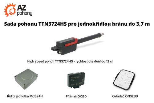 TTN3724HS 1K kit - sada pohonu TTN3724HS pro jednokřídlou mohutnou bránu do 3,7 m